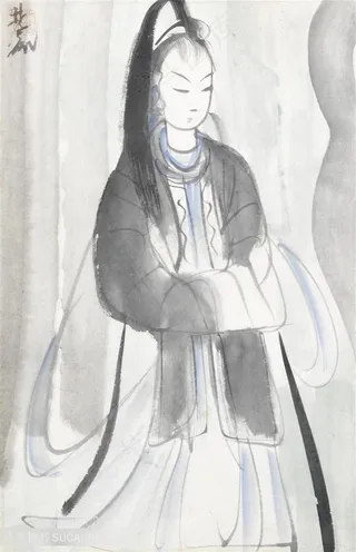 林风眠手绘简约女性艺术装饰画