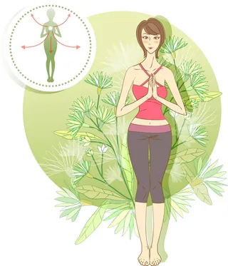 手绘风女性瑜伽背景