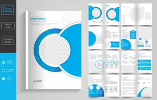 蓝色创意企业商务宣传手册画册设计
