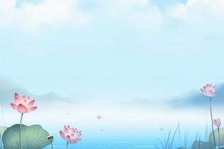 水墨大气国风荷花荷叶背景