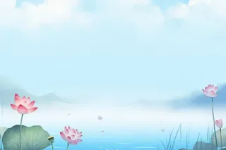 水墨大气国风荷花荷叶背景