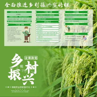 绿色大气乡村振兴创意展板