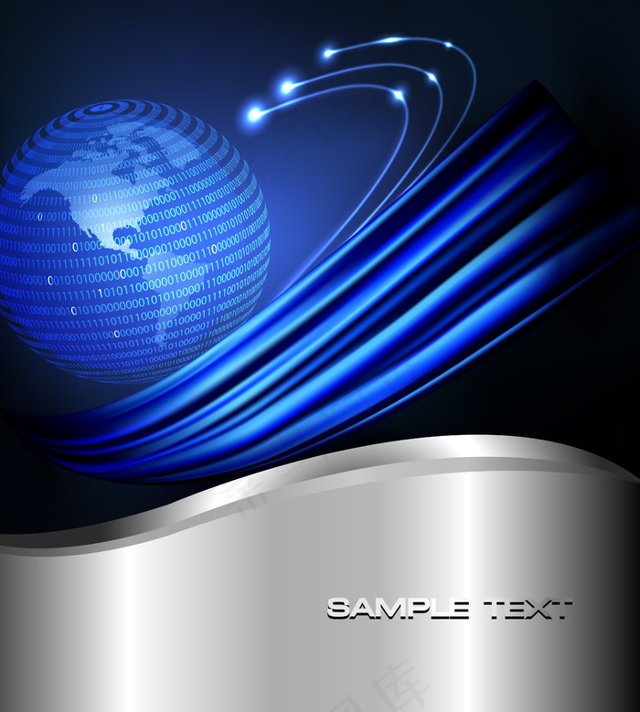 商务蓝色信息数码高科技创意背景
