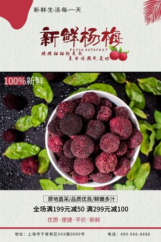 水果海报水果店宣传果汁杨梅宣传杨梅海报