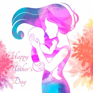 水彩粉色母亲节素材 水彩粉色母亲节素材