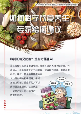 如何科学饮食养生知识海报