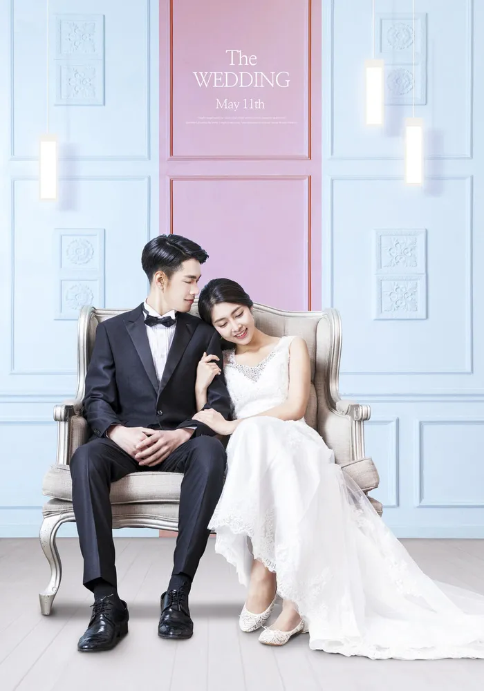 现代韩式结婚婚礼背景psd模版下载