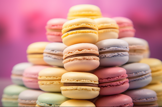 彩色马卡龙美食甜点摄影图