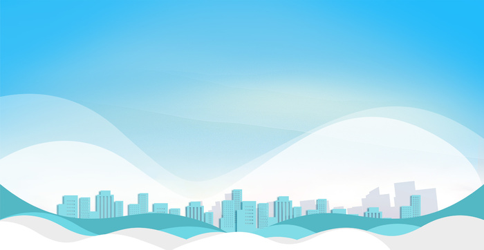 城市剪影蓝色背景板