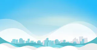 城市剪影蓝色背景板