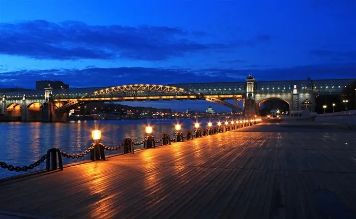 公园美景夜景风景画