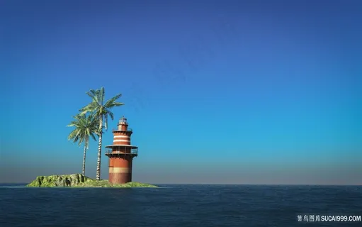 棕榈树灯塔图片 棕榈树灯塔图片