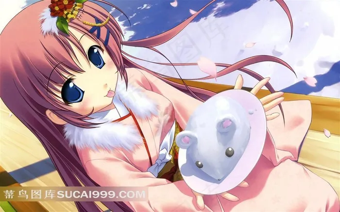 端小鼠的美少女插画