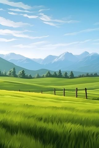 春天清新草地田园背景