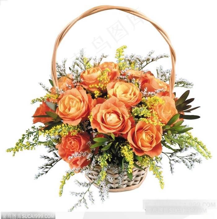 玫瑰花束-一束漂亮的橙色玫瑰