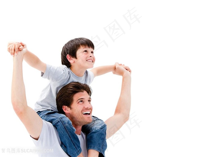 幸福的父亲和孩子高清图片