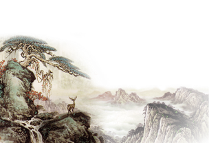 山水画素材中国风水墨画素材元素中国画