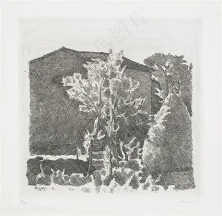 莫兰迪静物手绘房子装饰画