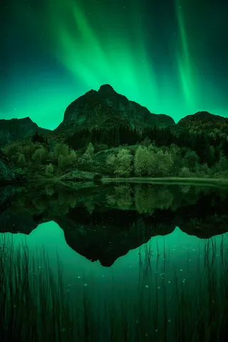 绿色极光壁纸图片