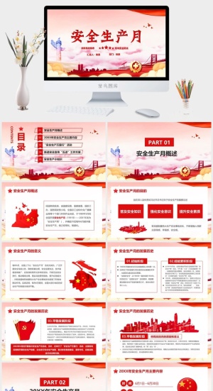 安全生产PPT模板预览图