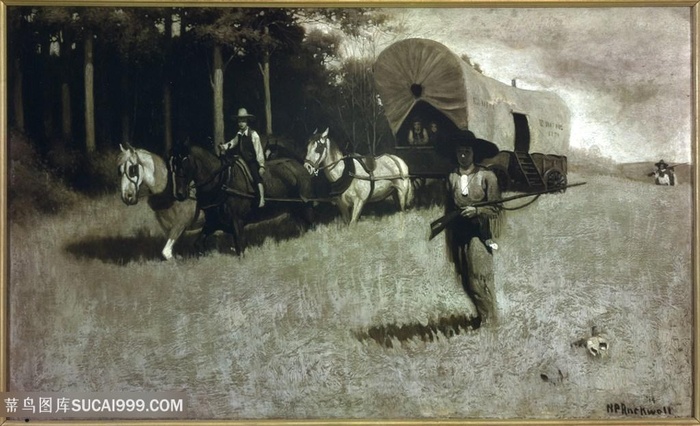 诺曼 · 洛克威尔(1894-1978)- (208)草地马车装饰画