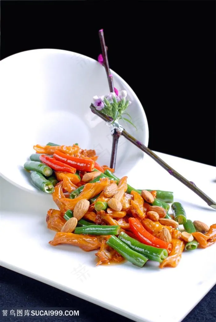 青椒佐酒鸭舌中华美食摄影图