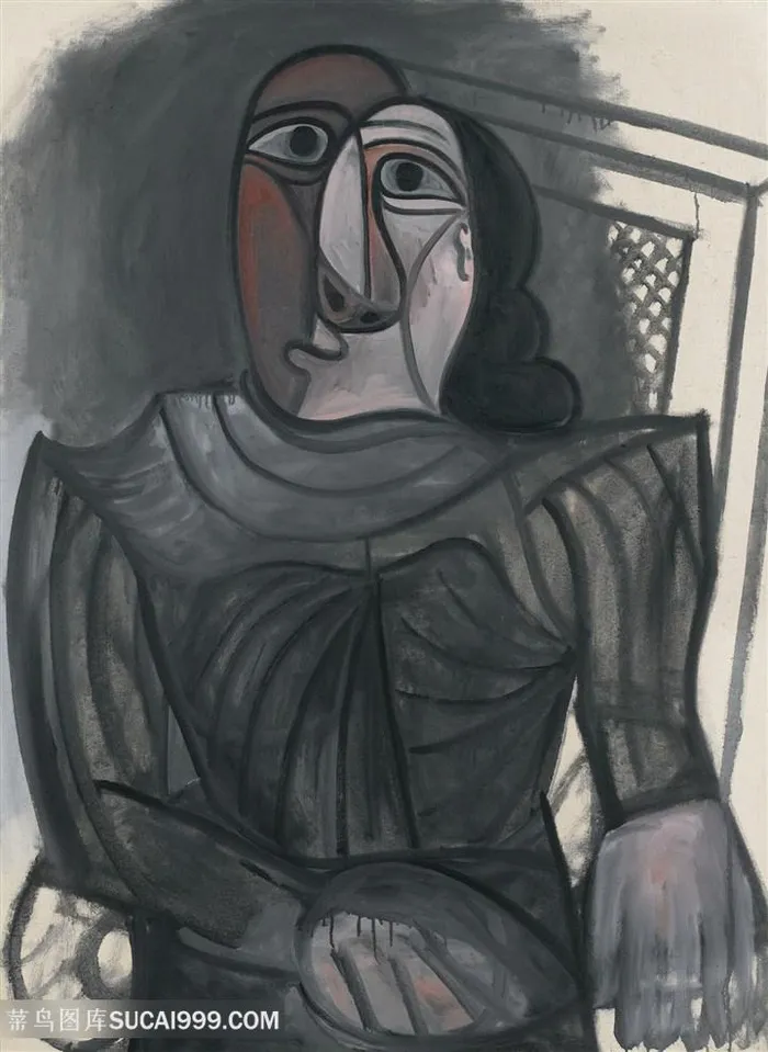 毕加索手绘抽象艺术人物插画