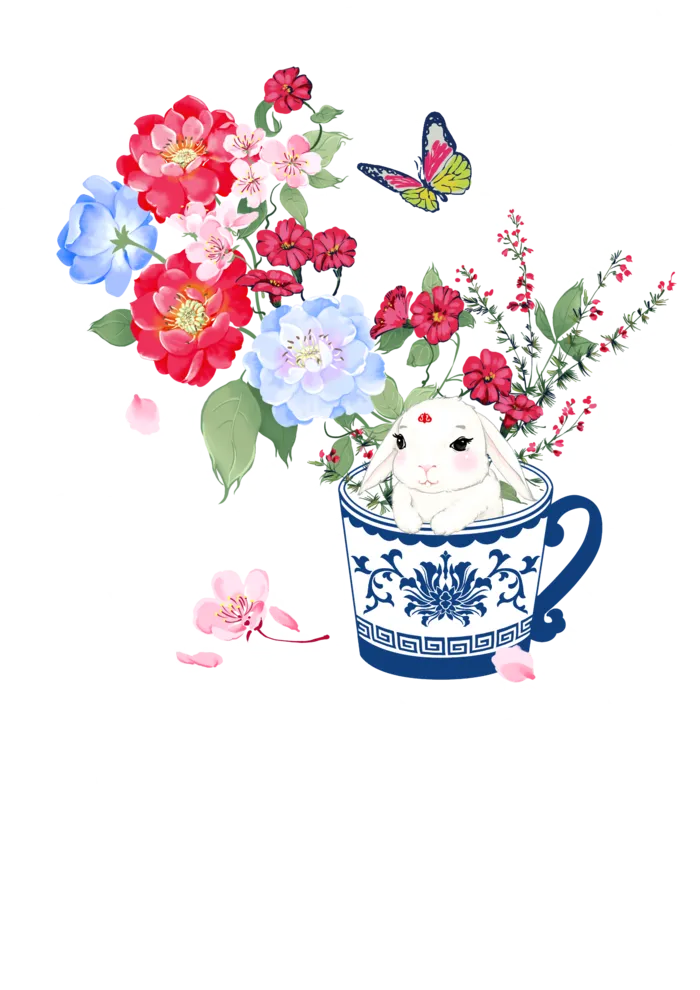 兔子蝴蝶花束