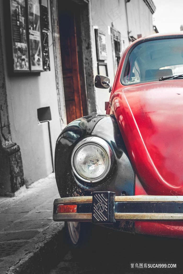 唯美红色汽车装饰画