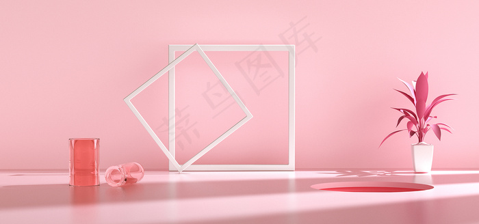 C4D电商场景模型渲染背景