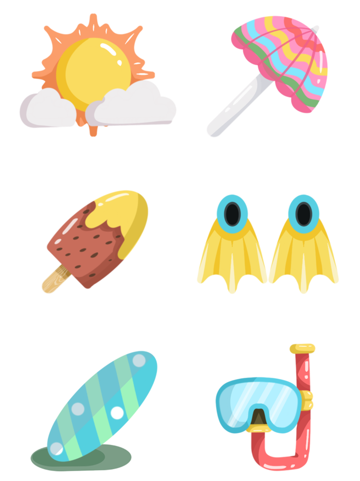 夏季卡通插画psd模版下载