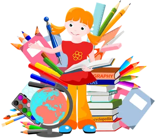 女孩学习卡通简笔素材少儿兴趣班