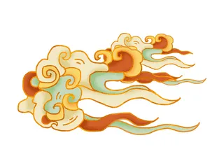 中国风中式国潮敦煌云纹祥云插画图案云朵云彩元素PSDAI设计素材