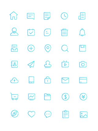 彩色icon手机线性小图标UI素材AI矢量图psd设计源文件app菜单分类
