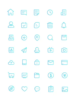 彩色icon手机线性小图标UI素材AI矢量图psd设计源文件app菜单分类