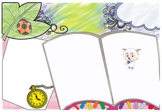 彩色中小学手抄小报钟表