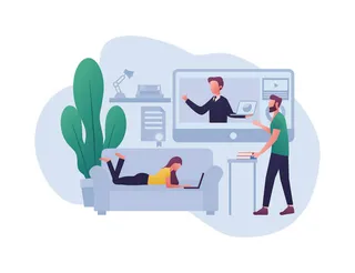 扁平化人物场景办公互联网等距ai矢量设计网页海报UI素材插画