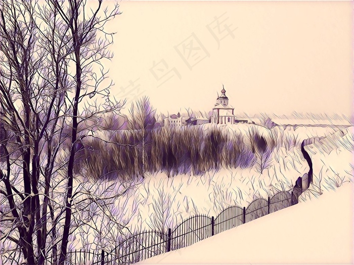 俄罗斯旅游风光艺术风景画