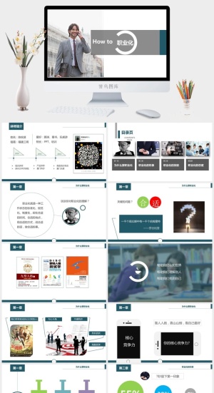 怎样职业化培训商务培训课件ppt模板预览图