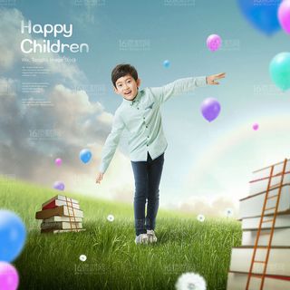 儿童梦想蓝天素材