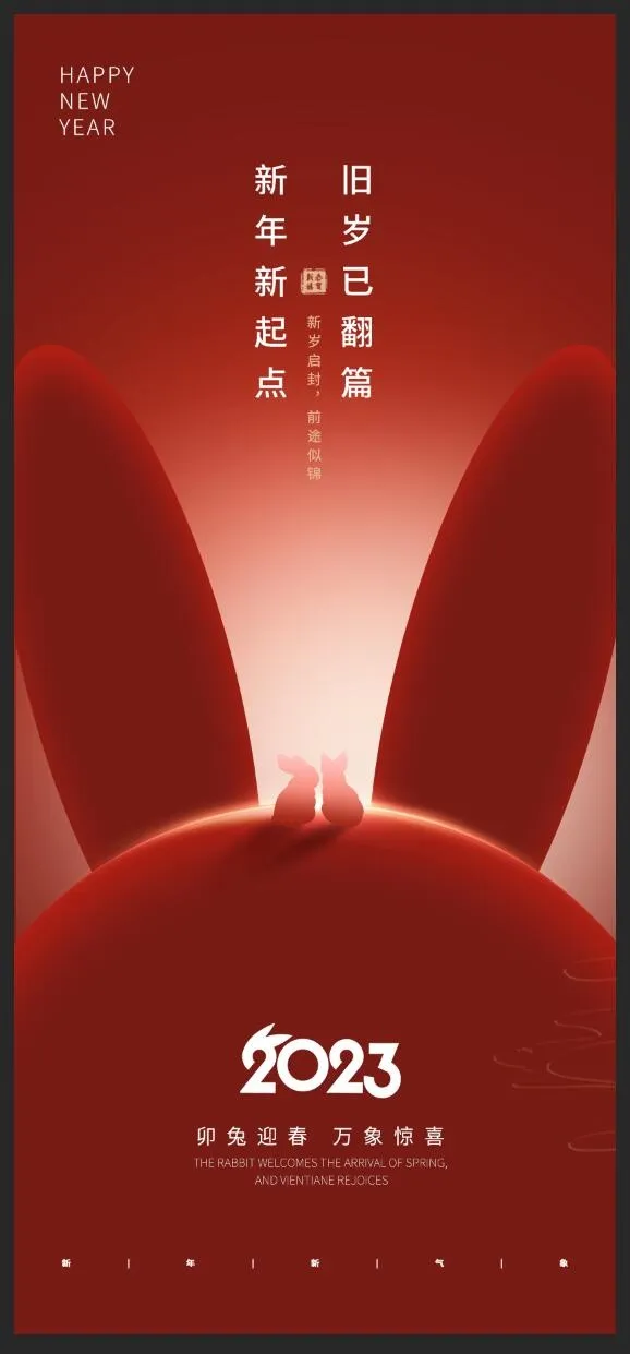 2023红色新年海报psd模版下载