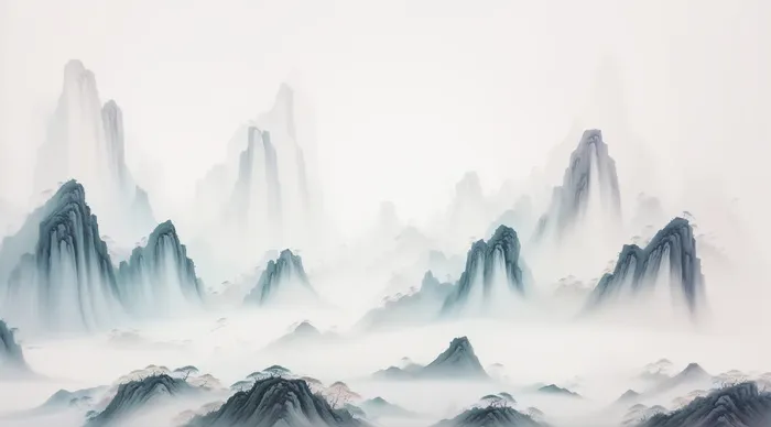 大气写意中国传统水墨画山水插画壁纸-轻 大气写意中国传统水墨画山水插画壁纸-轻