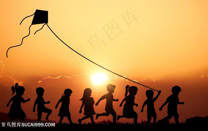 春天放风筝剪影