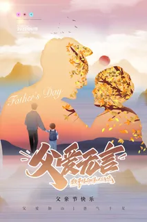 父爱无言创意父亲节海报设计 父爱无言创意父亲节海报设计