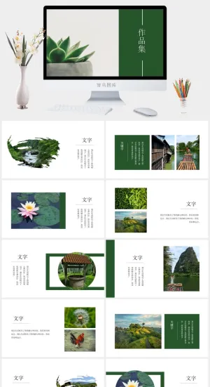 2022高端艺术作品集ppt模板预览图