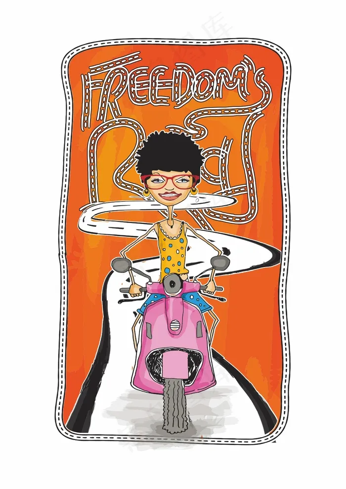 小电驴摩托车cdr矢量模版下载