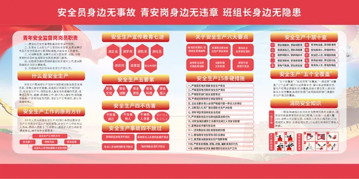 红色简约风安全生产月展板cdr矢量模版下载