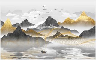 新中式山水背景图片