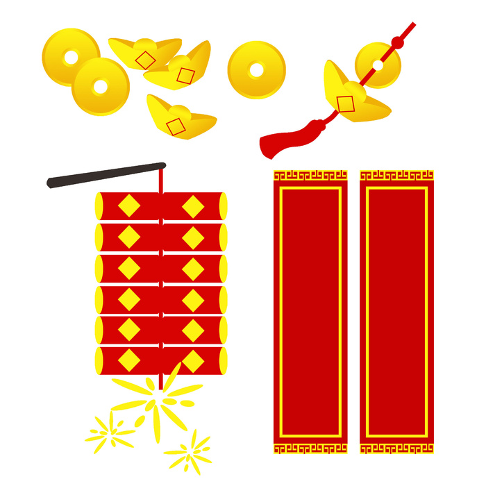 焰火对联灯笼装饰新年