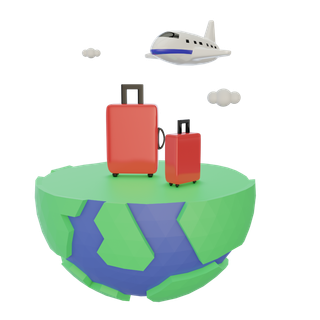 飞机旅游地图行程机票旅行模型免扣元素 